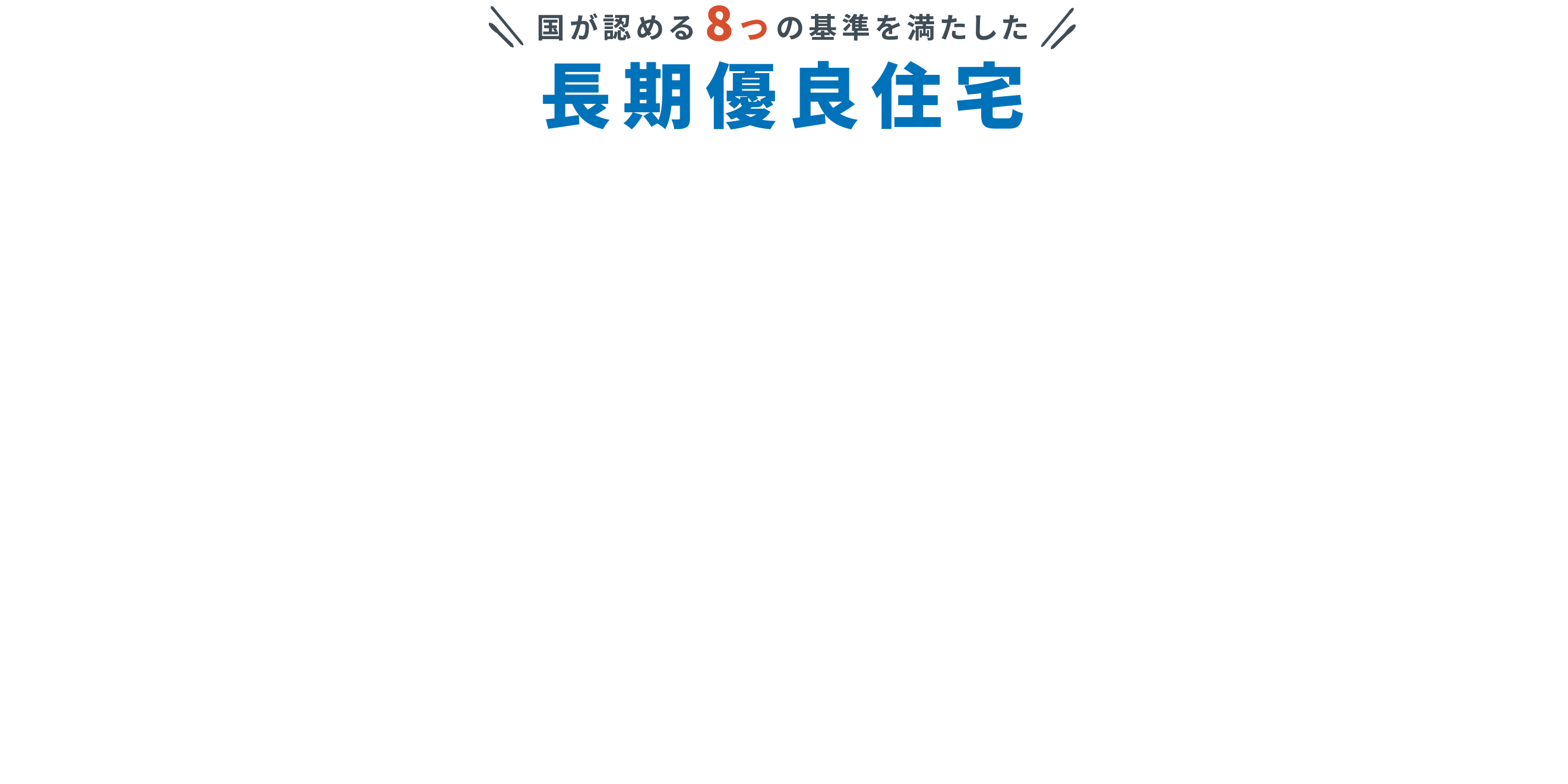 国が認める8つの基準を満たした 長期優良住宅